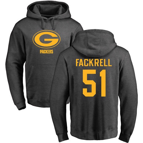 Men Green Bay Packers Ash #51 Fackrell Kyler One Color Nike NFL Pullover Hoodie Sweatshirts->nfl t-shirts->Sports Accessory
